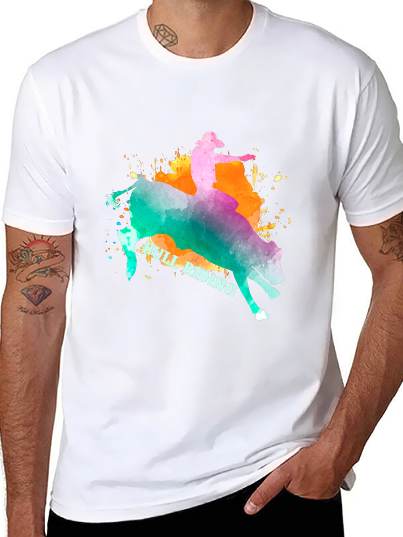 Bull Riding Graphic T-Shirt - Cowboy Rodeo Tee