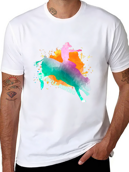 Bull Riding Graphic T-Shirt - Cowboy Rodeo Tee