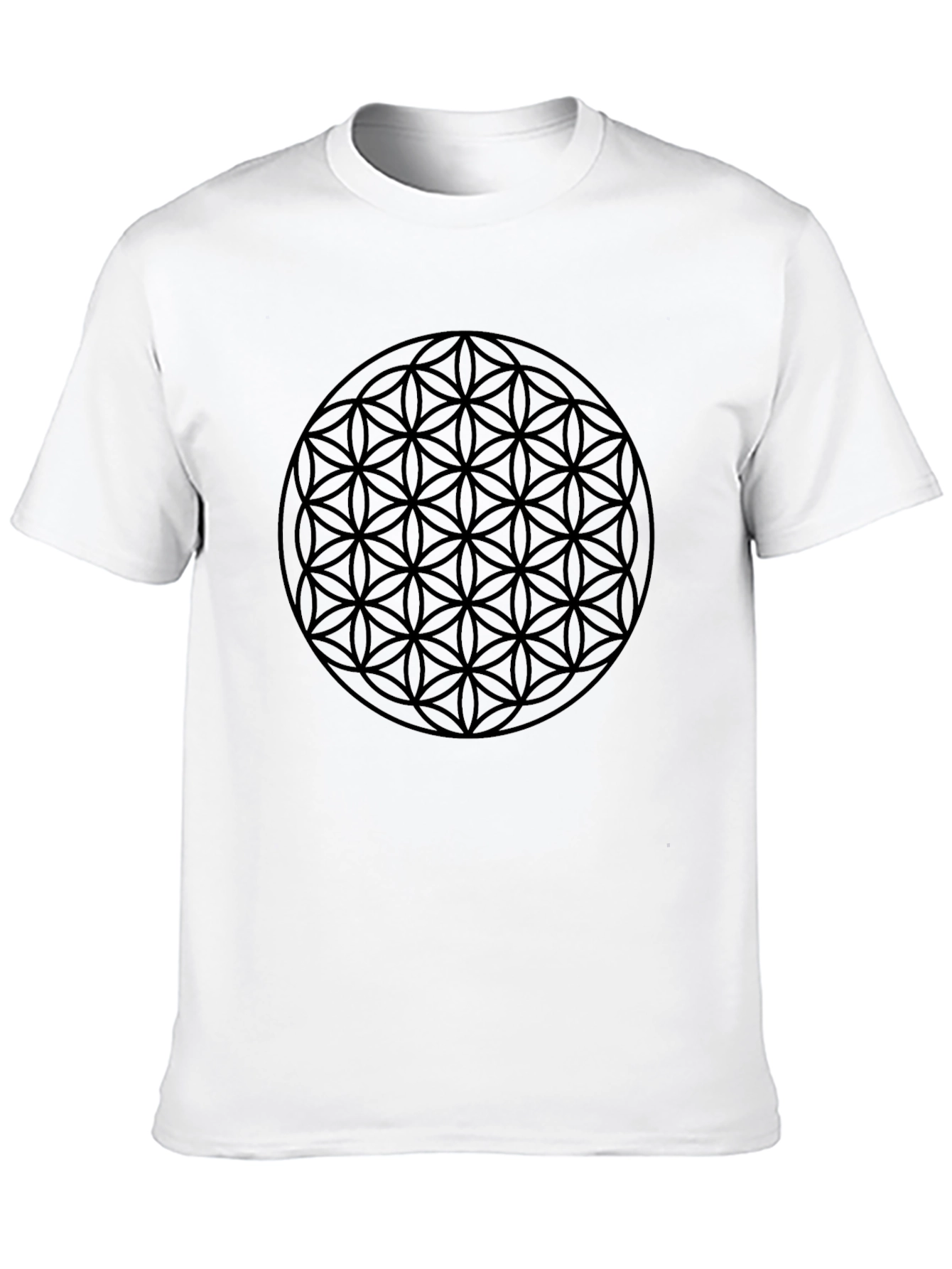 Flower of Life Black Graphic Tee - Geometric Design