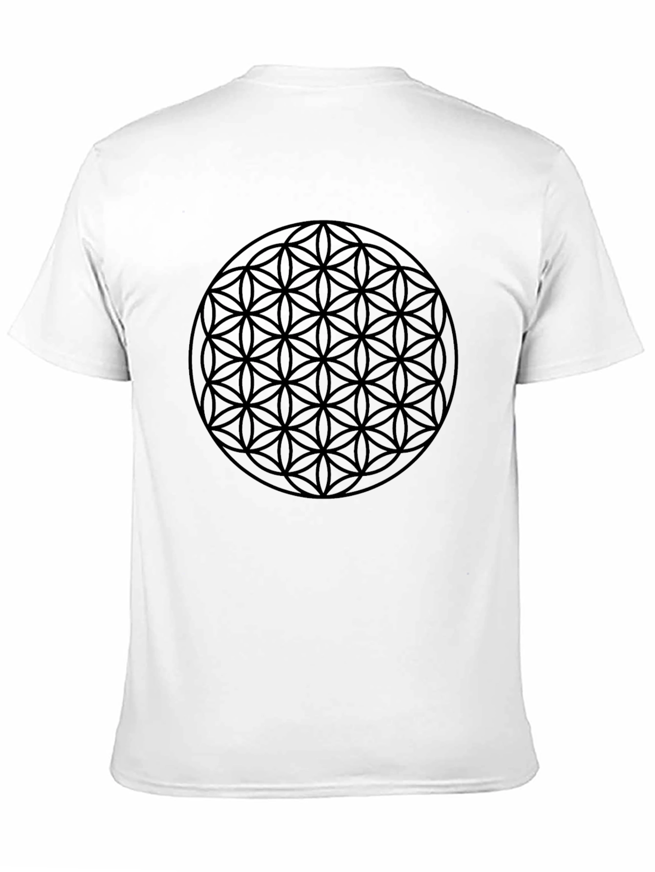Flower of Life Black Graphic Tee - Geometric Design
