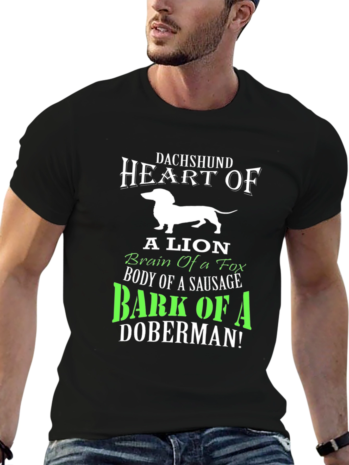 Dachshund Heart T-Shirt: Lion Fox Sausage Doberman