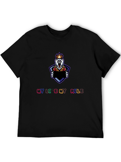 My Life My Rule Black Graphic T-Shirt