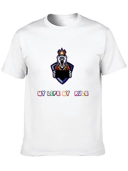 My Life My Rule Black Graphic T-Shirt
