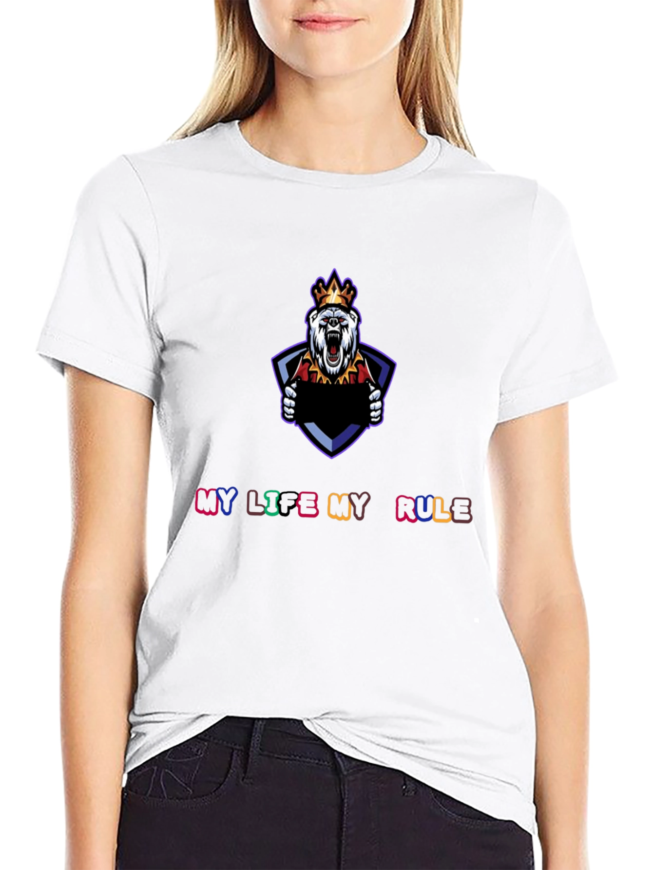 My Life My Rule Black Graphic T-Shirt