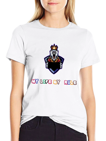 My Life My Rule Black Graphic T-Shirt
