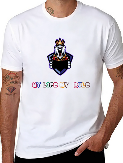 My Life My Rule Black Graphic T-Shirt