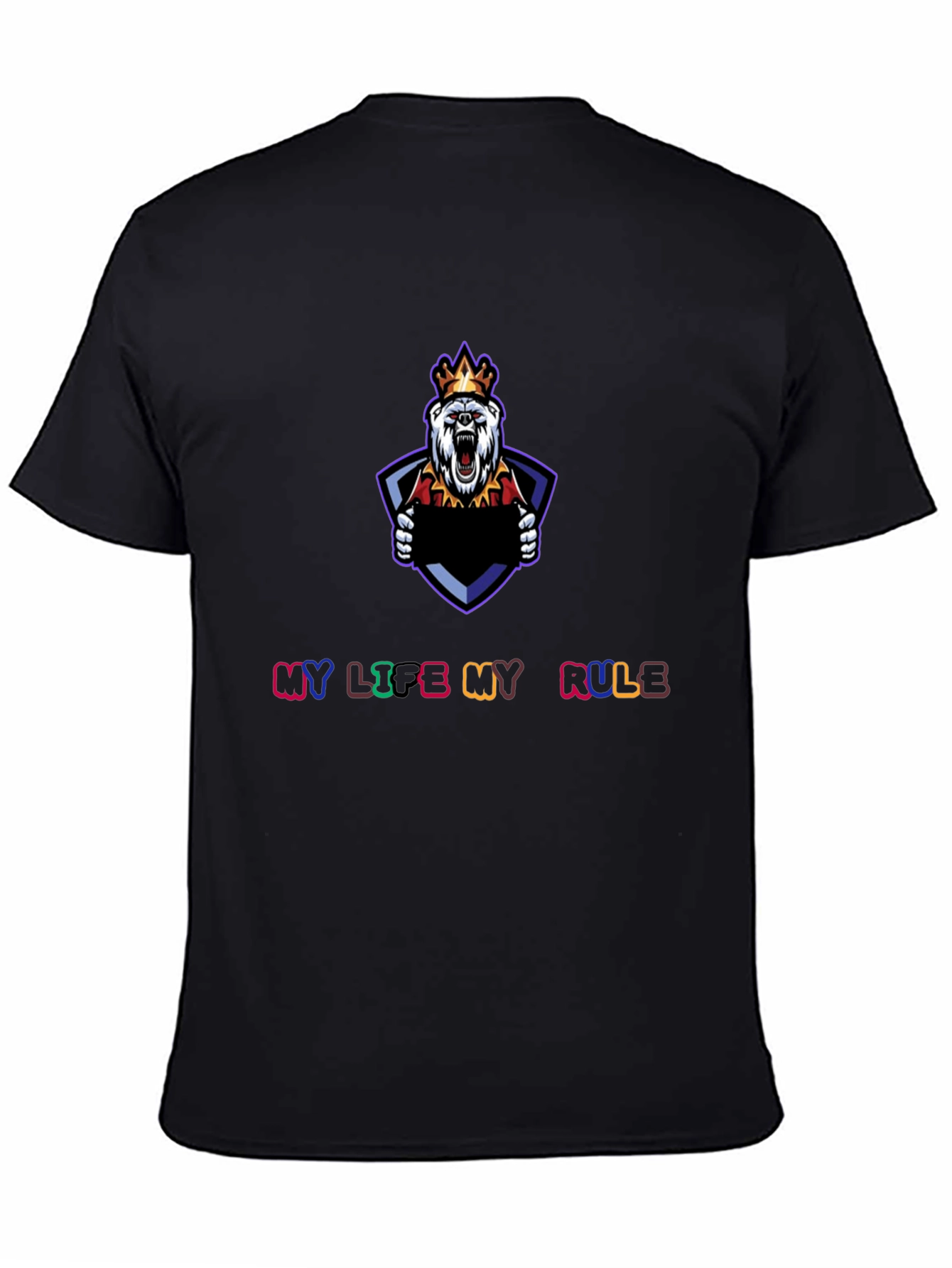 My Life My Rule Black Graphic T-Shirt