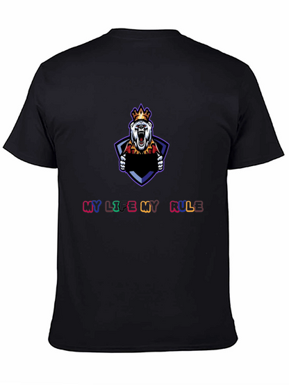 My Life My Rule Black Graphic T-Shirt
