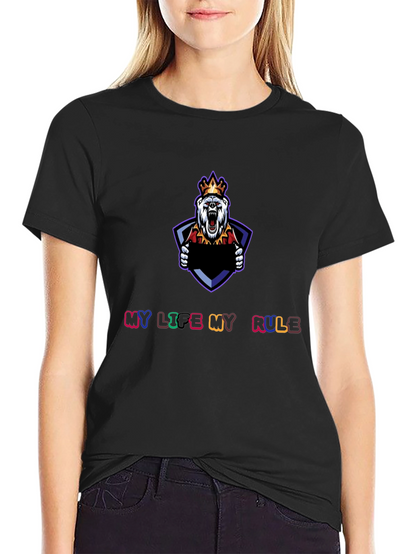 My Life My Rule Black Graphic T-Shirt