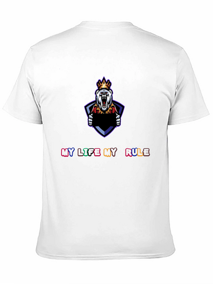 My Life My Rule Black Graphic T-Shirt