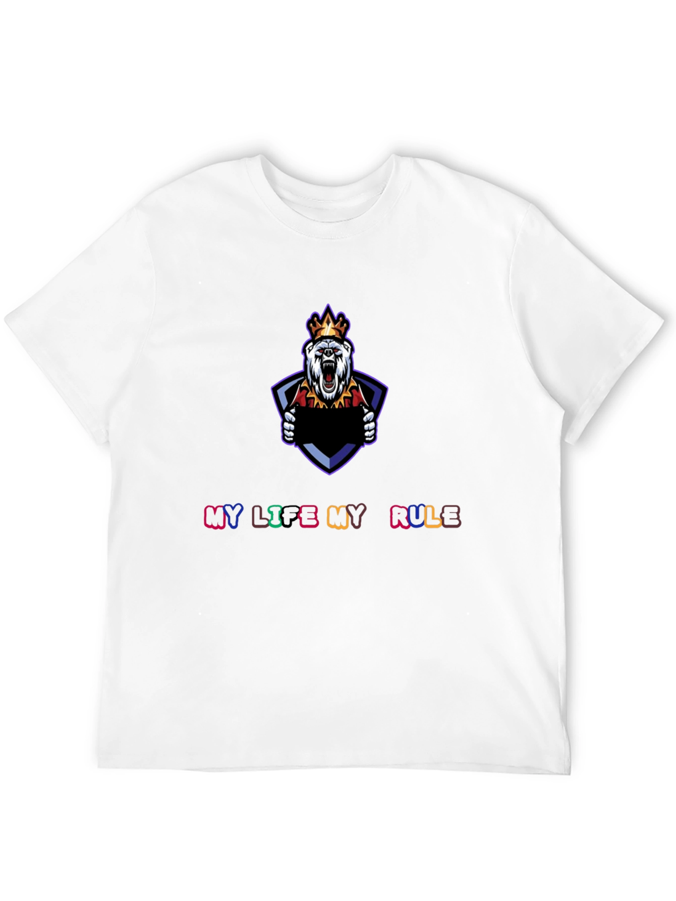 My Life My Rule Black Graphic T-Shirt