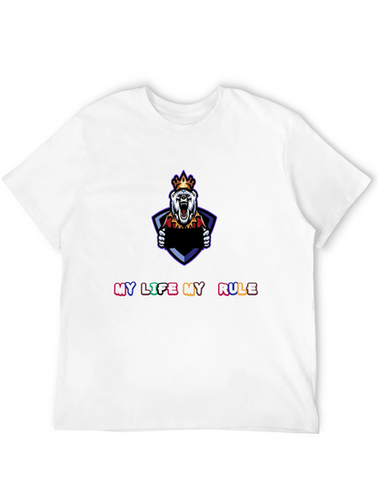 My Life My Rule Black Graphic T-Shirt
