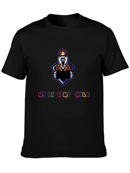 My Life My Rule Black Graphic T-Shirt