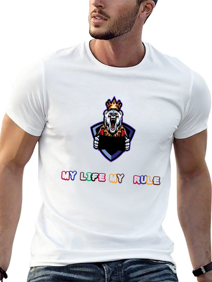 My Life My Rule Black Graphic T-Shirt