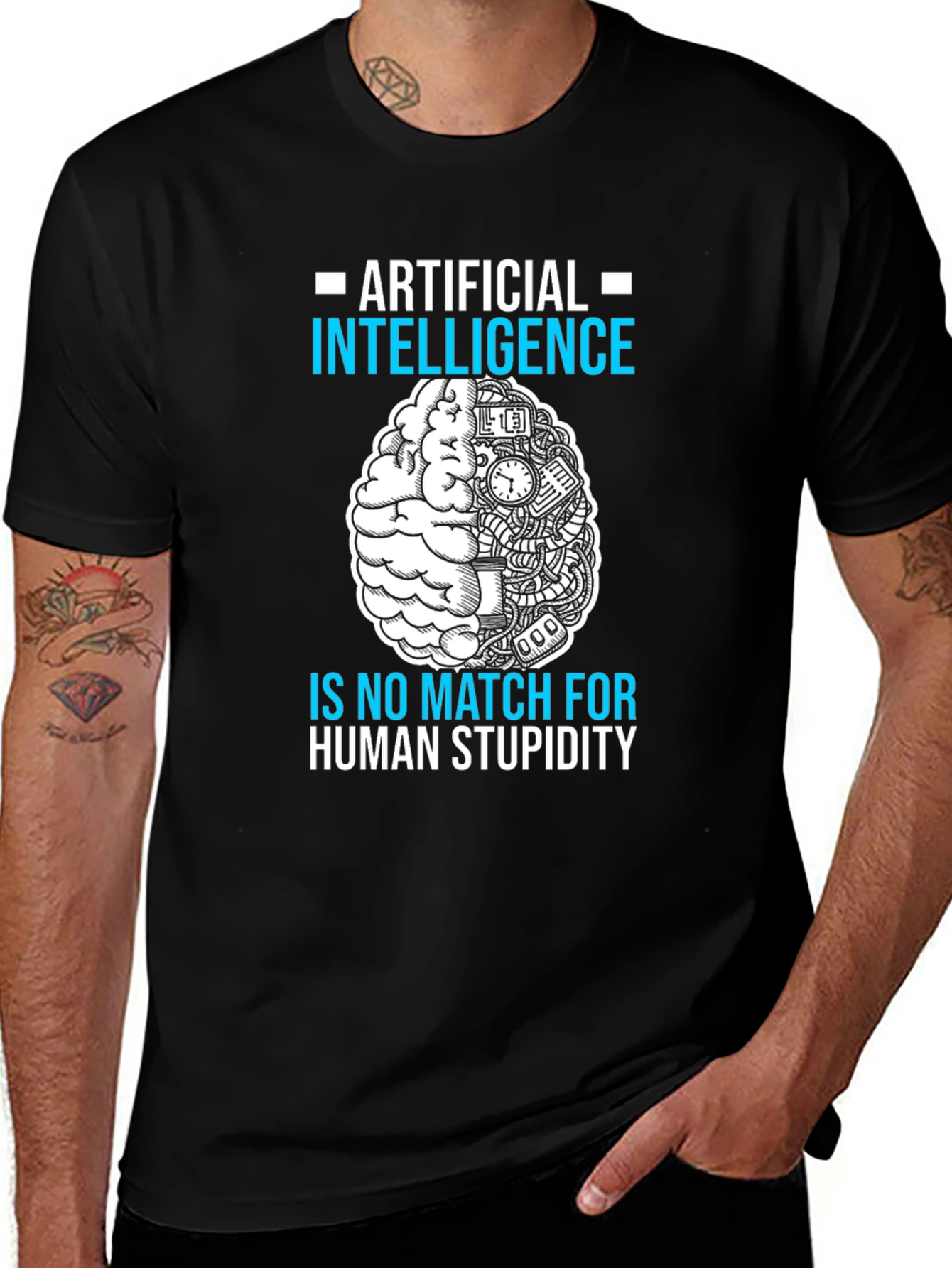 Artificial Intelligence vs. Human Stupidity T-Shirt