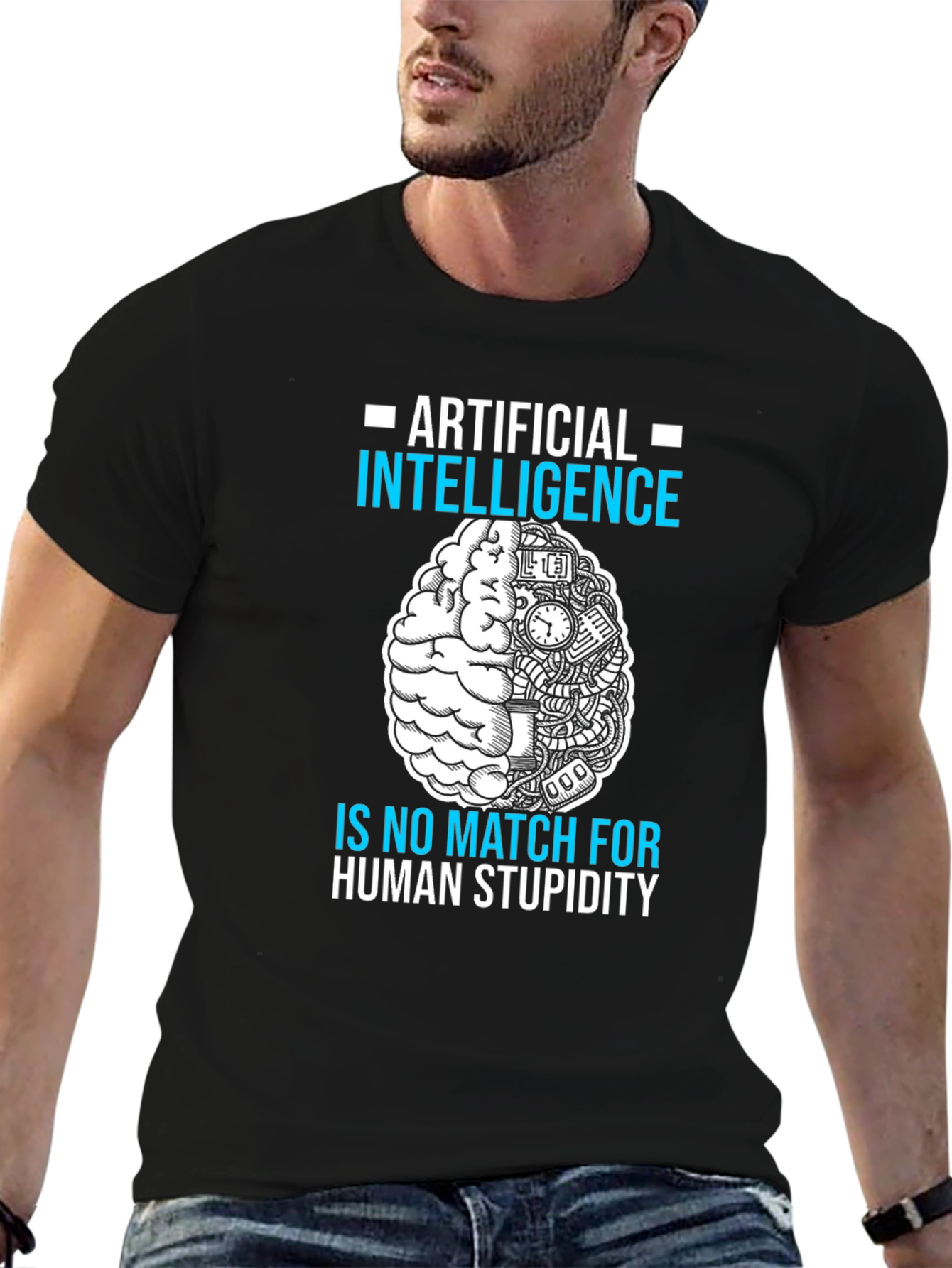 Artificial Intelligence vs. Human Stupidity T-Shirt