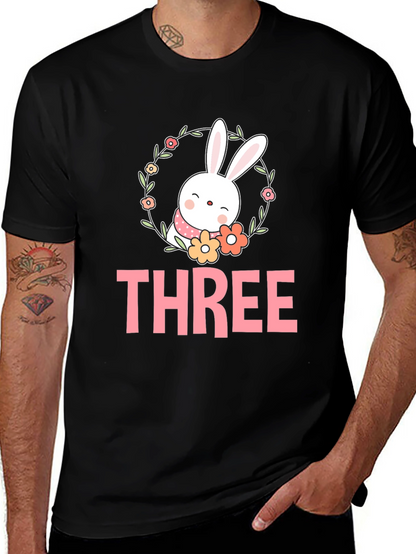 Cute Easter Bunny Three 3rd Birthday T-Shirt