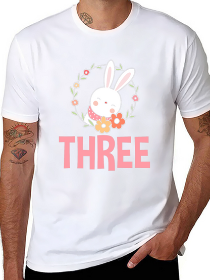 Cute Easter Bunny Three 3rd Birthday T-Shirt