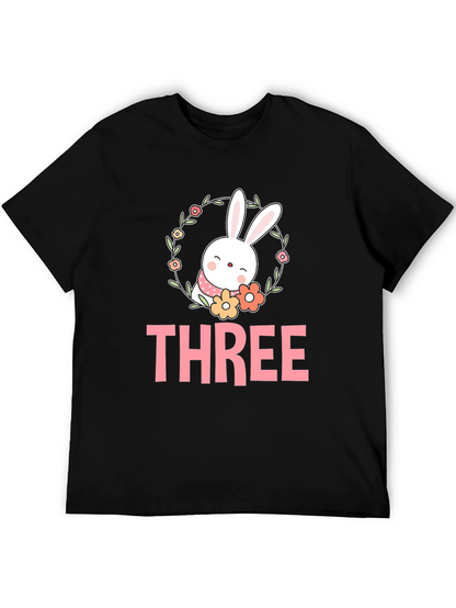 Cute Easter Bunny Three 3rd Birthday T-Shirt