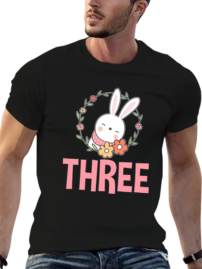Cute Easter Bunny Three 3rd Birthday T-Shirt