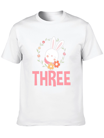 Cute Easter Bunny Three 3rd Birthday T-Shirt