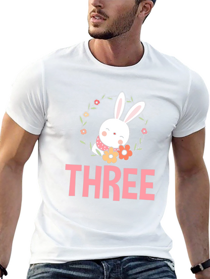 Cute Easter Bunny Three 3rd Birthday T-Shirt