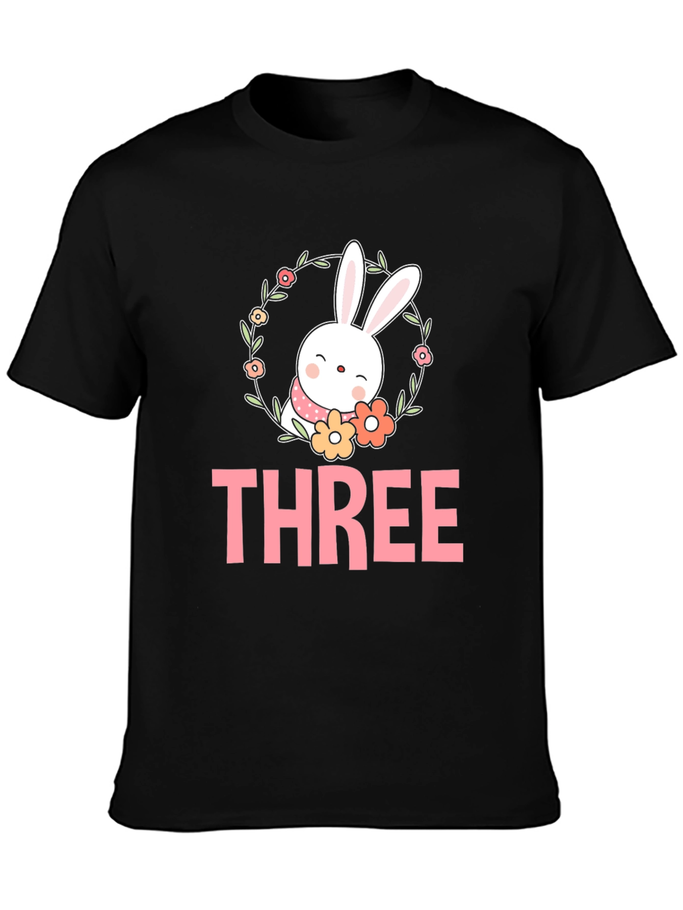 Cute Easter Bunny Three 3rd Birthday T-Shirt