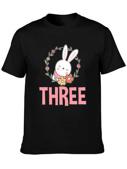 Cute Easter Bunny Three 3rd Birthday T-Shirt