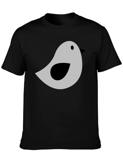 Bird Graphic Tee - Soft Cotton Blend Casual T-Shirt