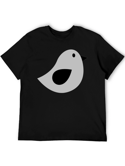 Bird Graphic Tee - Soft Cotton Blend Casual T-Shirt