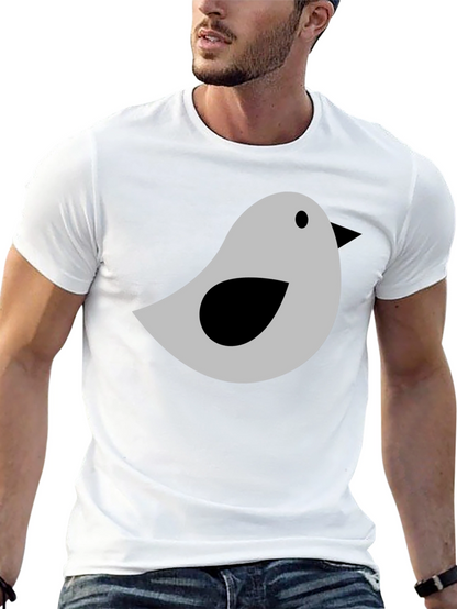Bird Graphic Tee - Soft Cotton Blend Casual T-Shirt