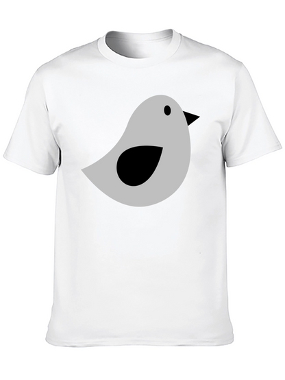 Bird Graphic Tee - Soft Cotton Blend Casual T-Shirt