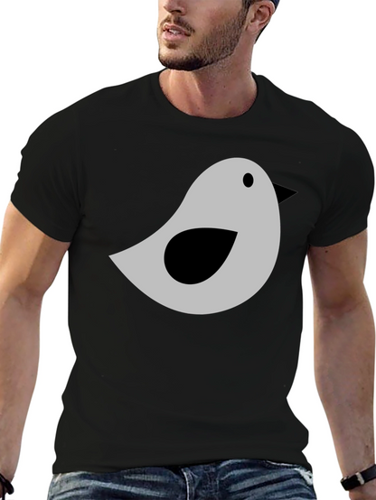 Bird Graphic Tee - Soft Cotton Blend Casual T-Shirt