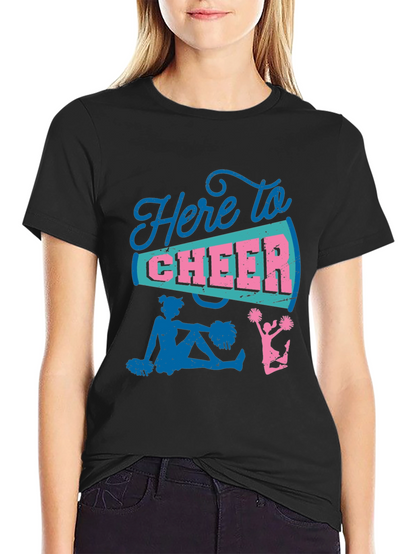 Here to Cheer T-Shirt - Cheerleader Design