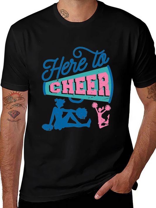 Here to Cheer T-Shirt - Cheerleader Design