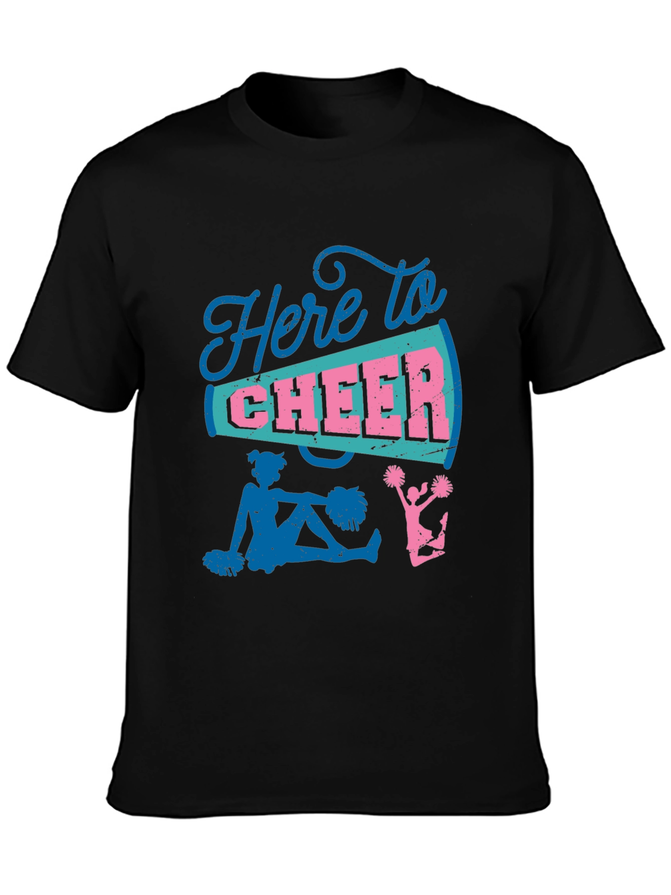 Here to Cheer T-Shirt - Cheerleader Design