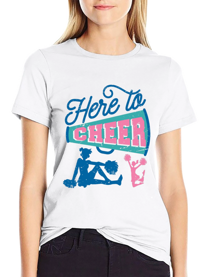 Here to Cheer T-Shirt - Cheerleader Design