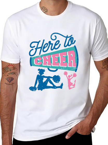 Here to Cheer T-Shirt - Cheerleader Design