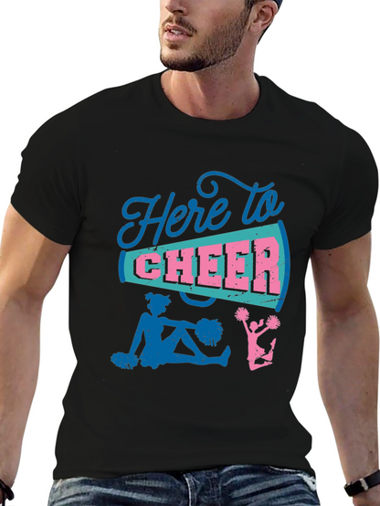 Here to Cheer T-Shirt - Cheerleader Design