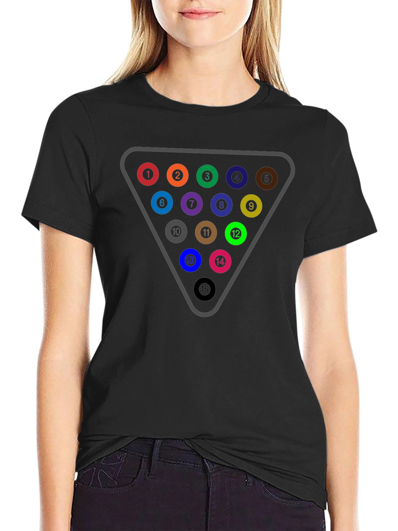 Billiards Rack T-Shirt - Pool Ball Triangle Tee