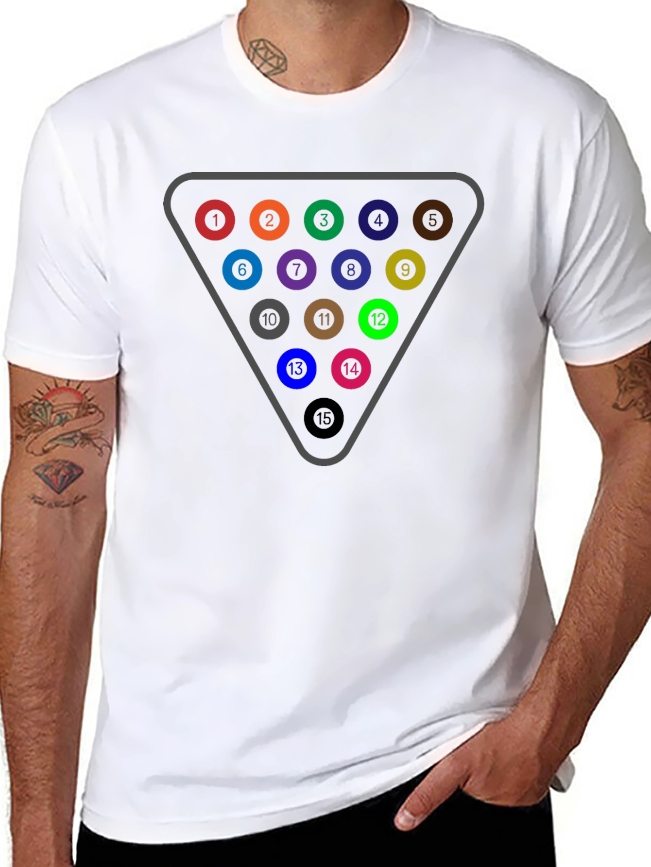 Billiards Rack T-Shirt - Pool Ball Triangle Tee