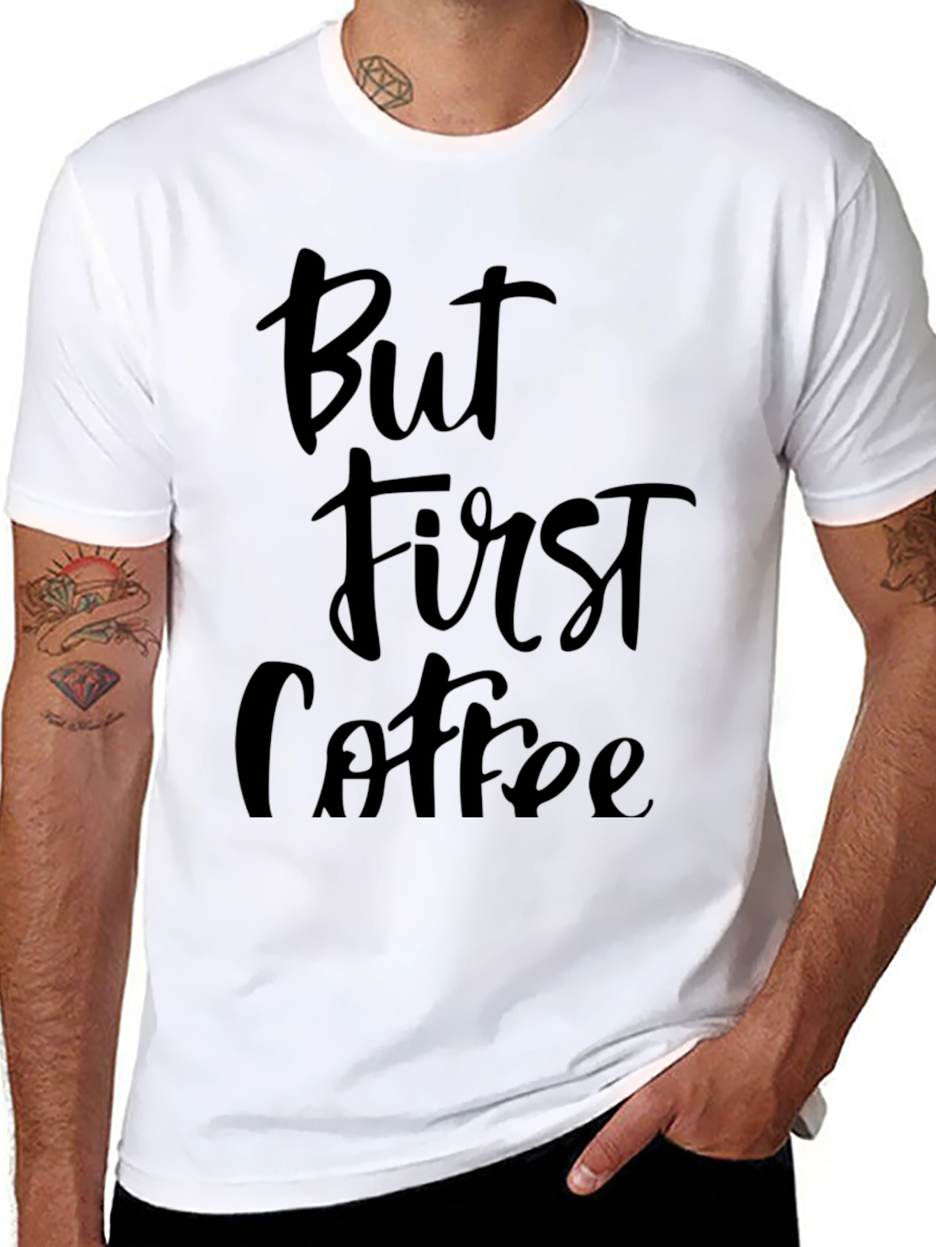 But First Coffee Graphic Tee - Unisex Black T-Shirt