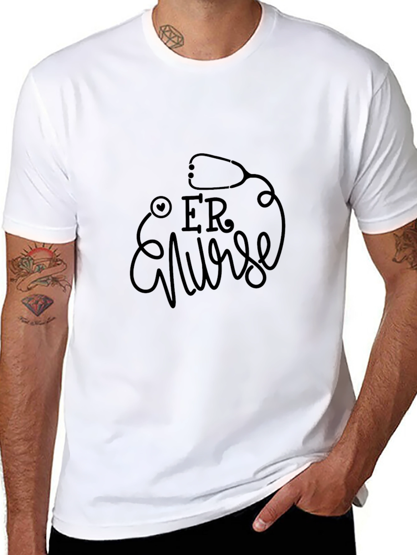 ER Nurse Black Graphic Tee - Medical Apparel