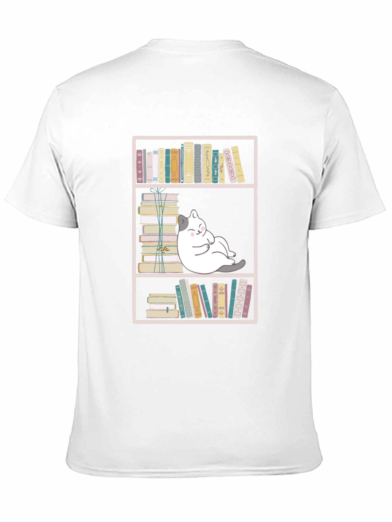 Bookish Cat Graphic Tee - Unisex Black T-Shirt