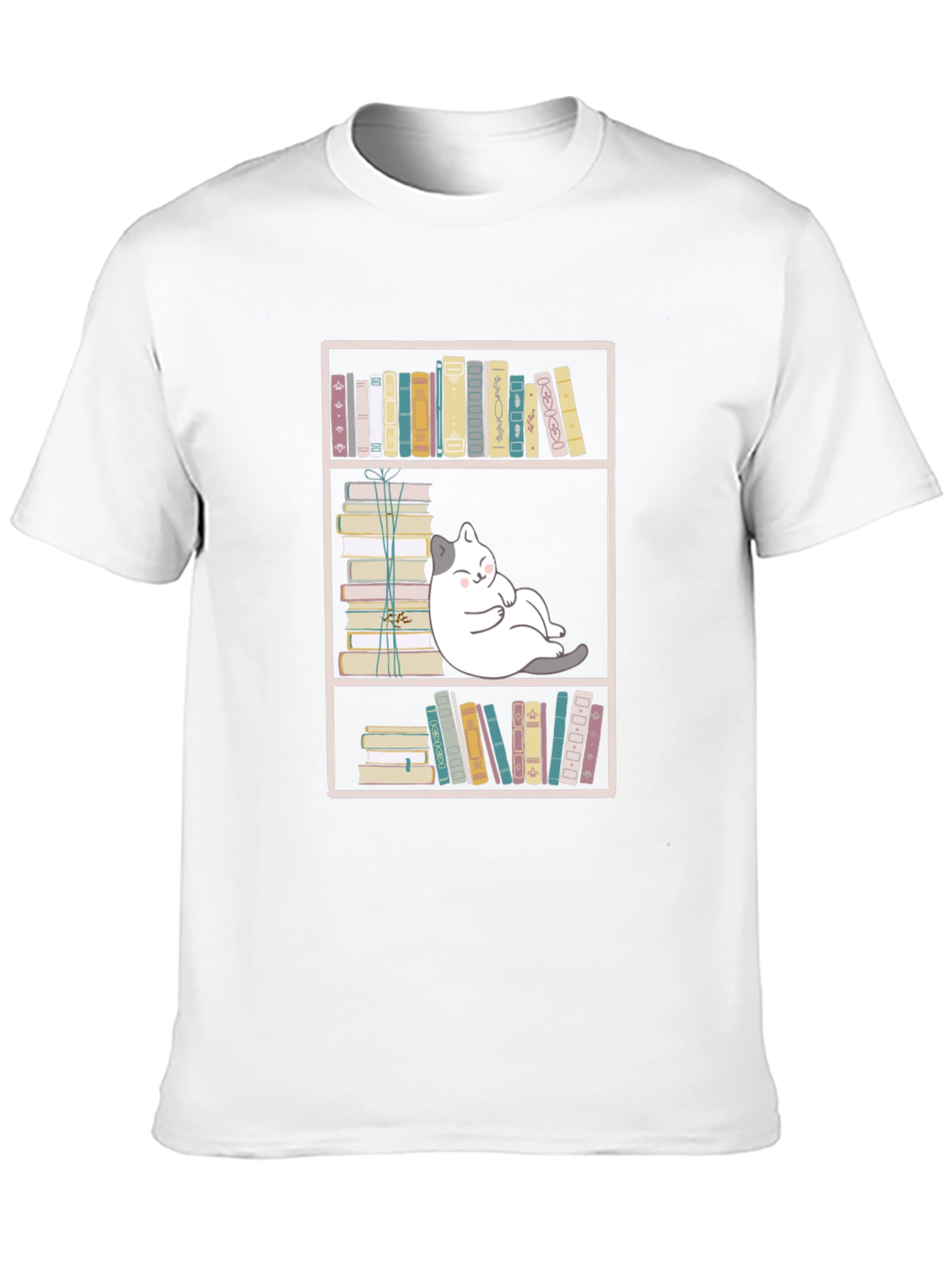 Bookish Cat Graphic Tee - Unisex Black T-Shirt