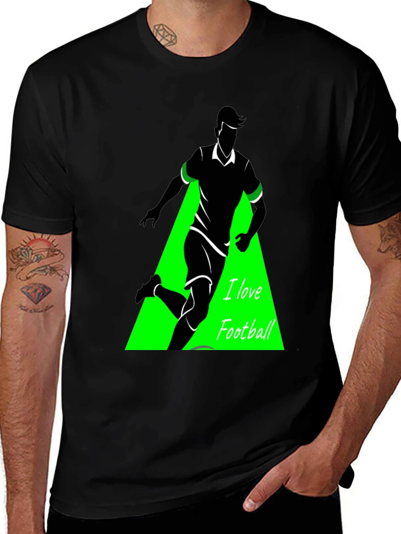 I Love Football Graphic Tee - Black