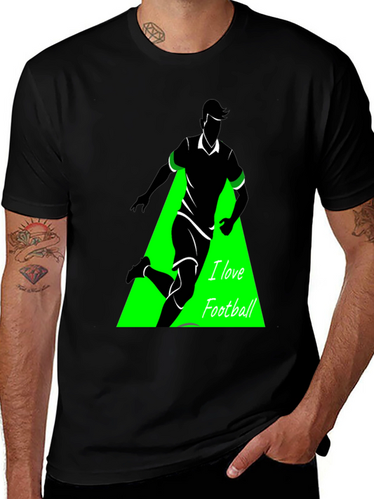 I Love Football Graphic Tee - Black