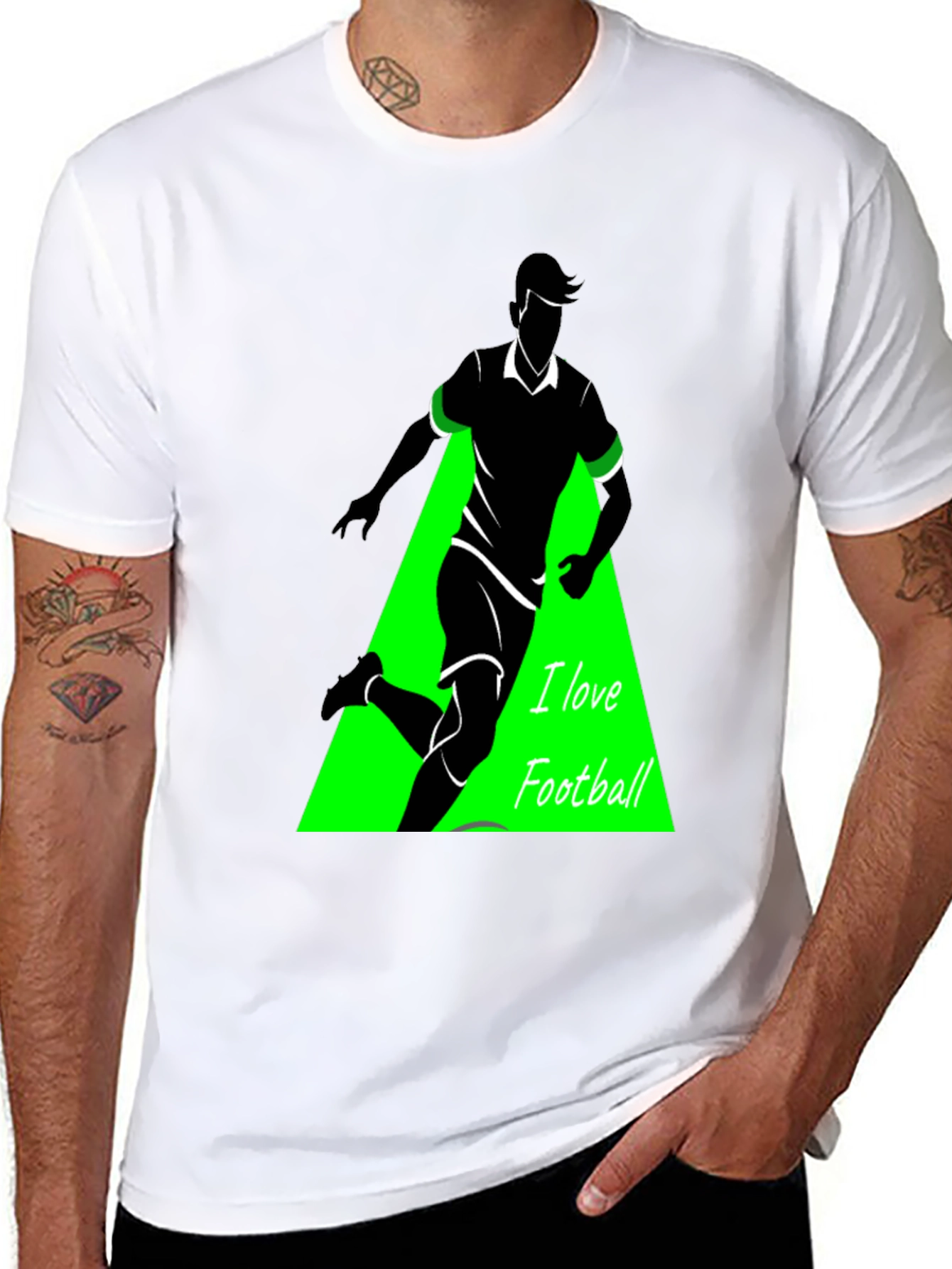 I Love Football Graphic Tee - Black