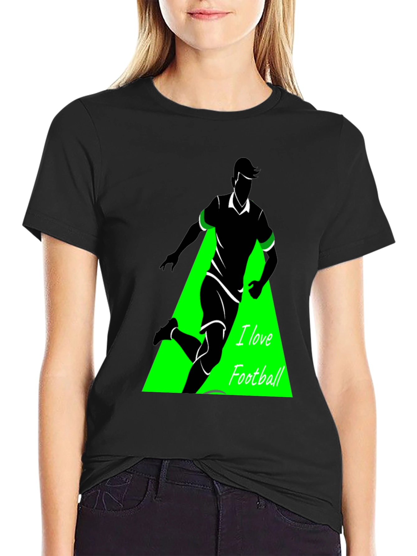 I Love Football Graphic Tee - Black