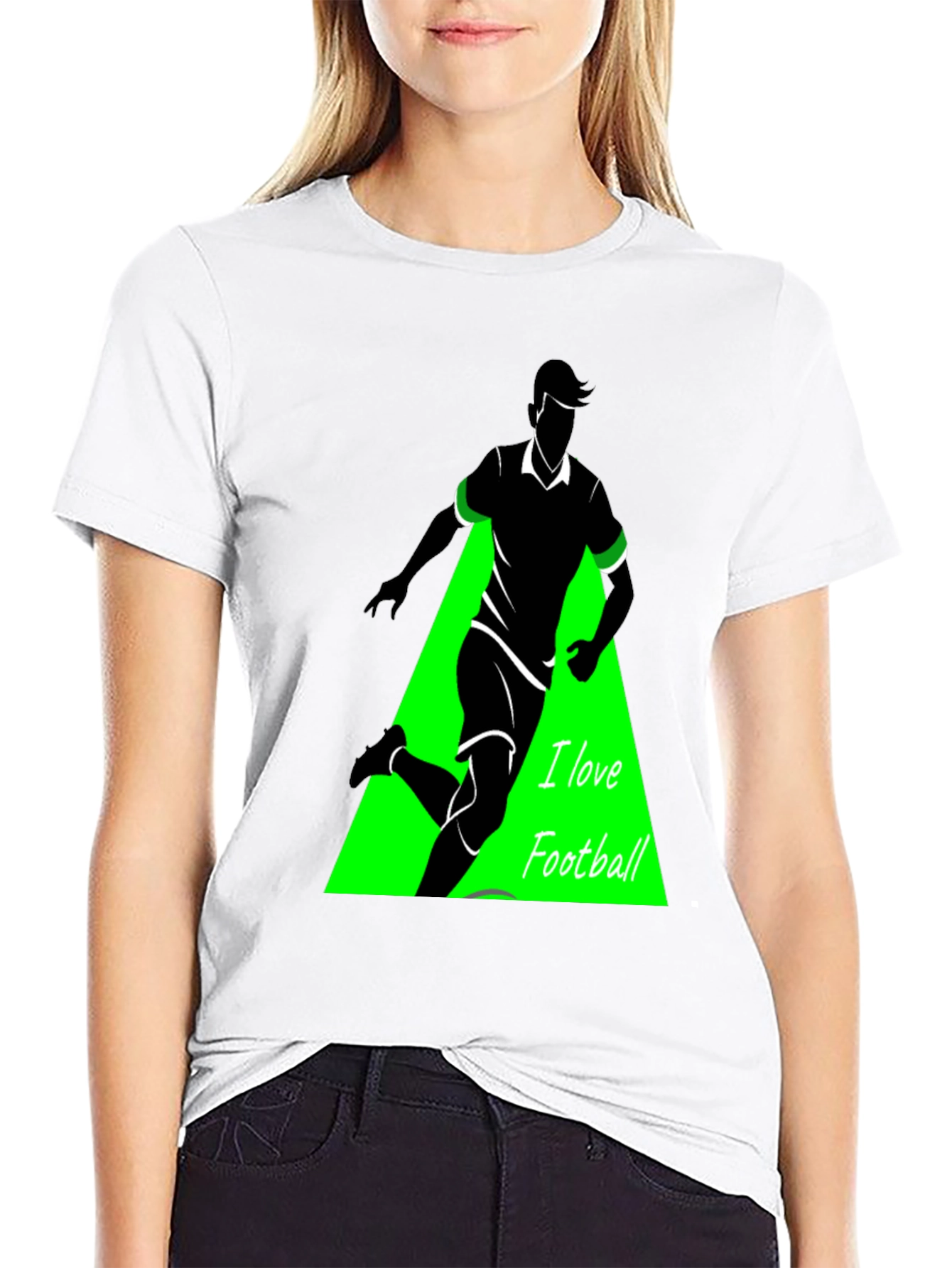 I Love Football Graphic Tee - Black